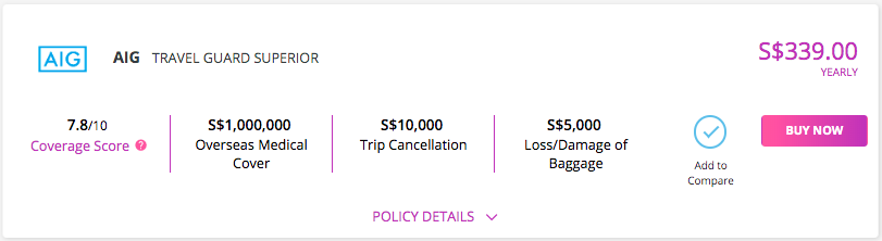 AIG Annual Travel Insurance
