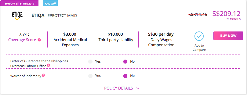 Etiqa Maid Insurance Plan C
