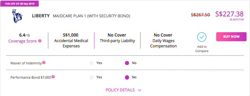 Liberty Maid Insurance plan 1