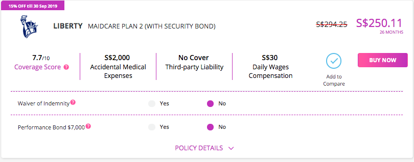 Liberty Maid Insurance Plan 2