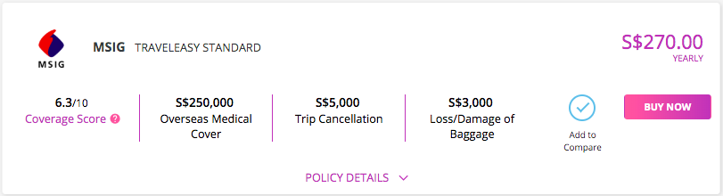 MSIG Annual Travel Insurance