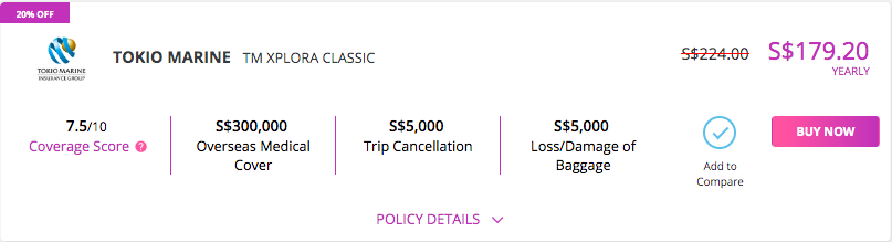 TOKIO MARINE Annual Travel Insurance